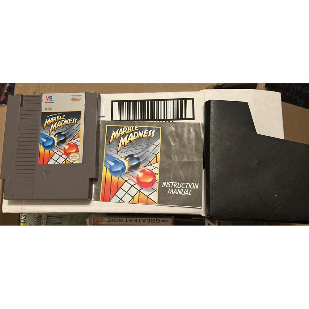 Marble Madness Nintendo Original NES Game Authentic Cartridge w/ Manual & Sleeve